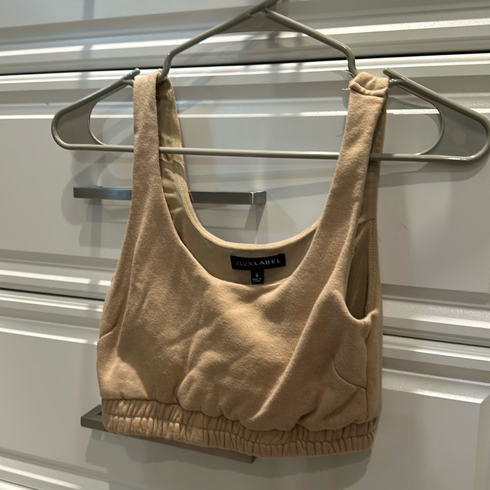 JLUXLABEL cropped tank top size small camel color